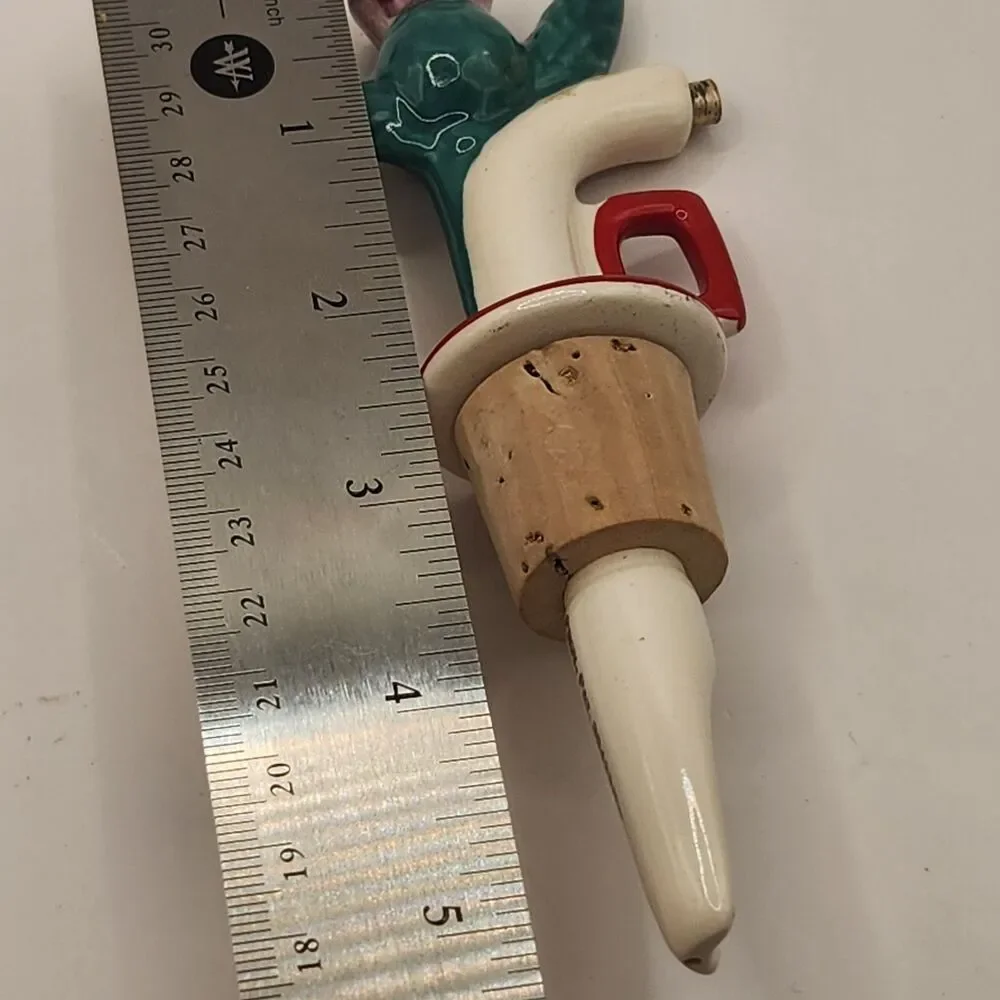 Vintage Ceramic Olive Oil or Wine Bottle Stopper Cork with Pourer